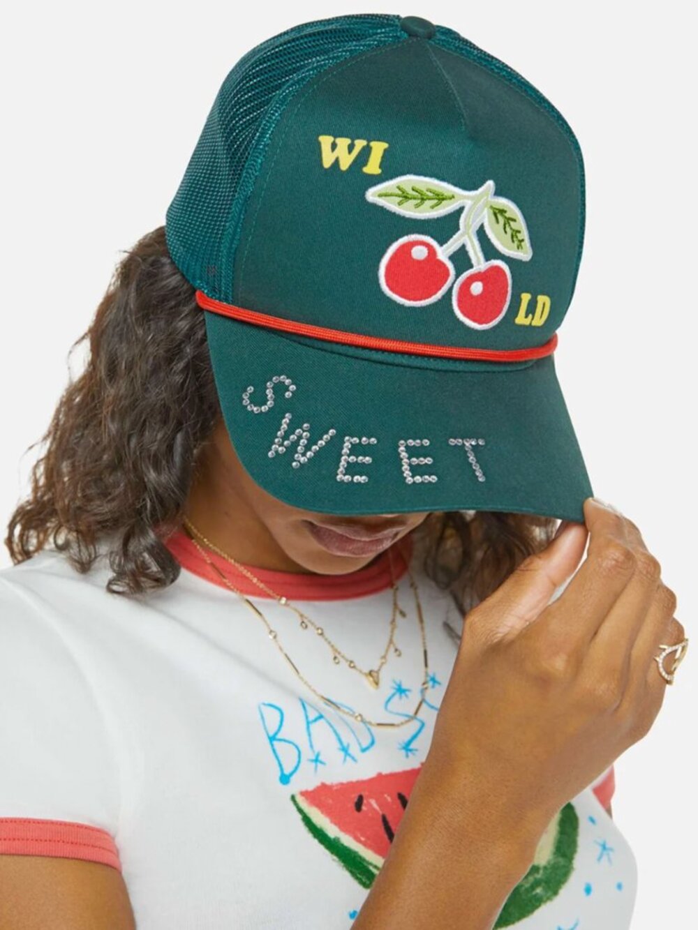 MOTHER DENIM The 10-4 Wild Cherries Trucker Hat NEW NWT